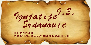 Ignjatije Srdanović vizit kartica